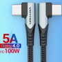 Vention Cable USB-C a USB-C de 50 cm con Ángulo Recto de 90°, 100W, Gris